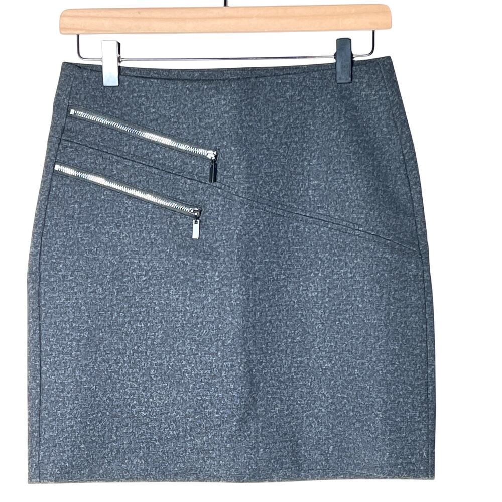Bar III grey and black a line skirt with zipper accent size XS B198